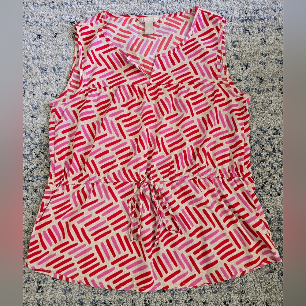 Banana Republic Vibrant Red and Pink Top